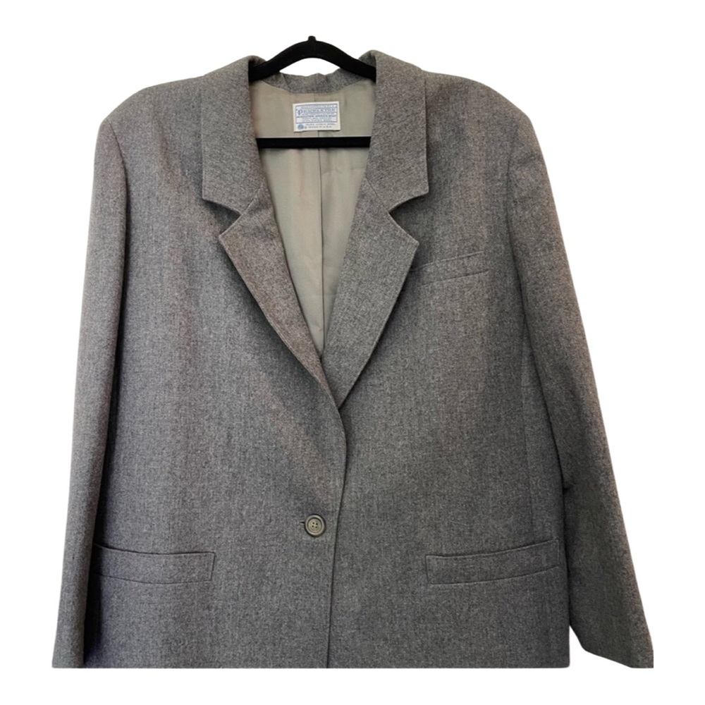 Pendleton VTG Gray Single Button Blazer SZ 18W